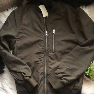 H&M Army Green Lightweight Full Zip Bomber Jacket